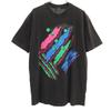 OLD 90s Print Short Sleeve T-shirt Black Single Stitch Men's Used