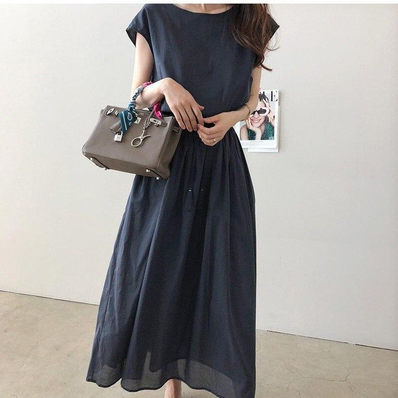 Loose Cotton Summer Dress Female Evening Vintage Long Dress Women Short Sleeve Casual Beach Woman Dresses 15301