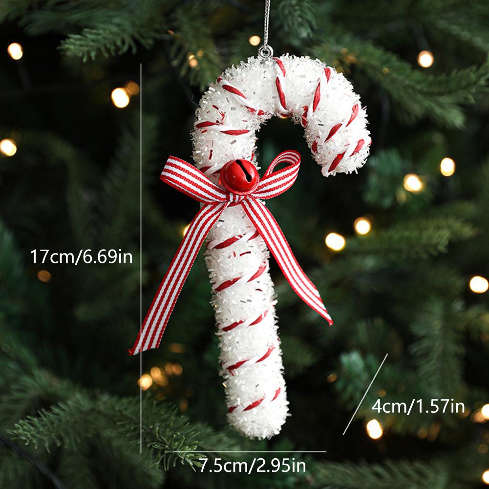 Christmas Tree Candy Cane Decoration Sweet Sparkling Candy Model with String Christmas Lollipop Cane Decorations Set for Tree