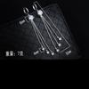 Fine Jewelry Long Tassel Chain Real  Tone Shiny Zirconia Women Drop Earrings Boucle D 'Oreille Delicate Present GiftsTrendy Chain