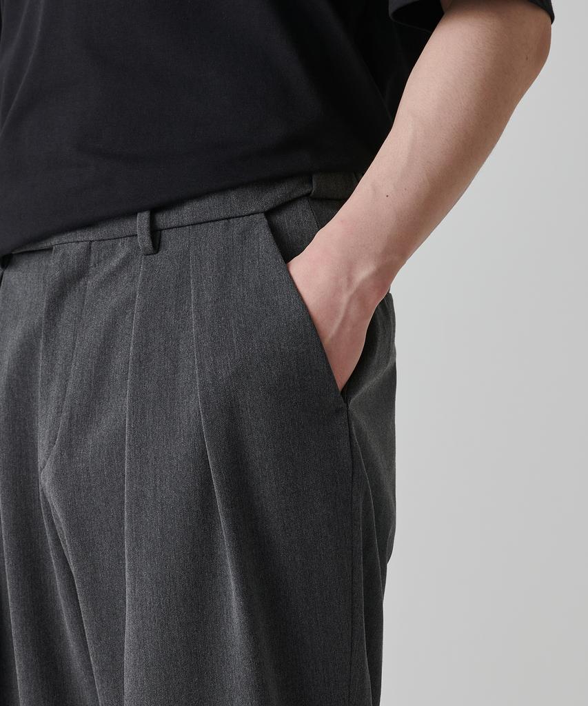 Musinsa Standard Reverse Two-Tuck Semi-Balloon Hidden Banding Slacks [Medium Gray]