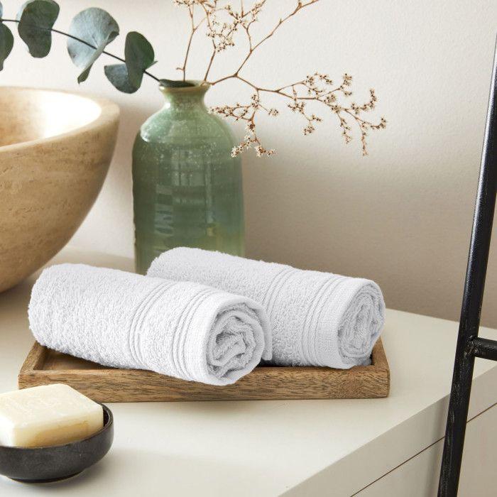 Lot de 24 serviettes invité éponge "Spa" 30 x 50 cm / 400 gr/m² - "Spa" Neige