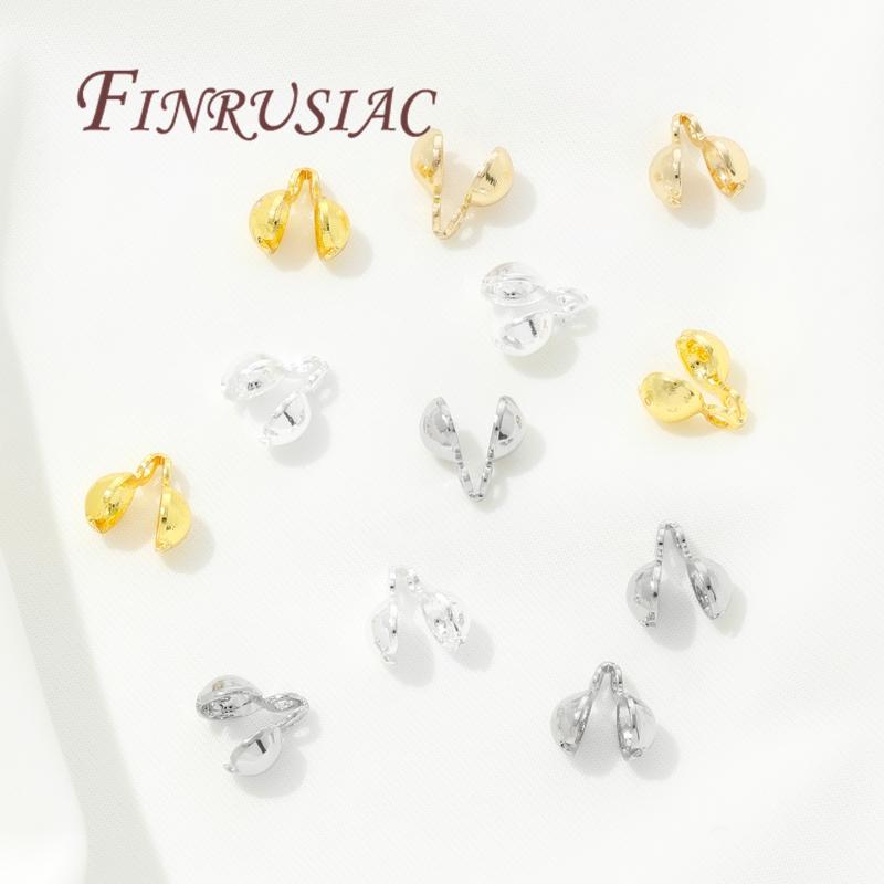 10-20Pcs/Lot Crimp Beads For Jewelry 18K Gold Plated End Caps For Jewelry ,Bead Tip Ball Chain Connectors Bracelets Accessories