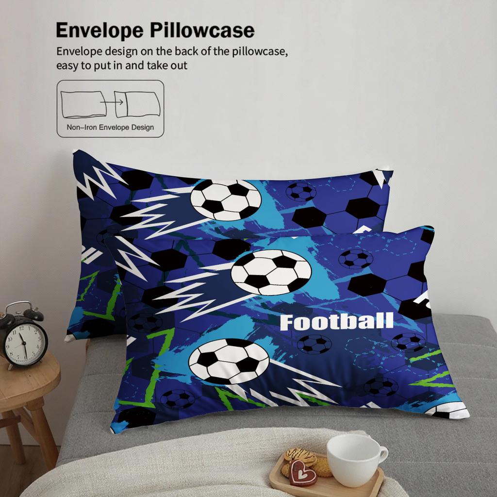 3pcs Bedding Set Cartoon Football 3D PrintED Brushed Comfortable Duvet Cover King Queen Twin Single Size Bithday Gift Room Decor