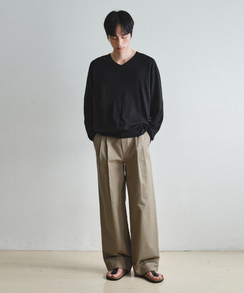 Wednesday Oasis Herring Roll-Up Wide Cotton Pants_Deep Beige(W26Pt05)