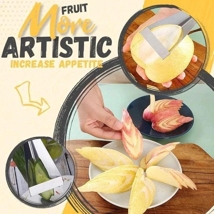 Stainless Steel Triangle Fruit Carving Knife Fruit Platter Artifact Triangle Vegetable Knife Non-slip Carving Blade Kitchen Tool