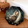 1 PC Automatic Folding Umbrella - Kitten and Moon Night Pattern, Portable & Foldable Design with 8 Ribs, Christmas Birthday Gifts