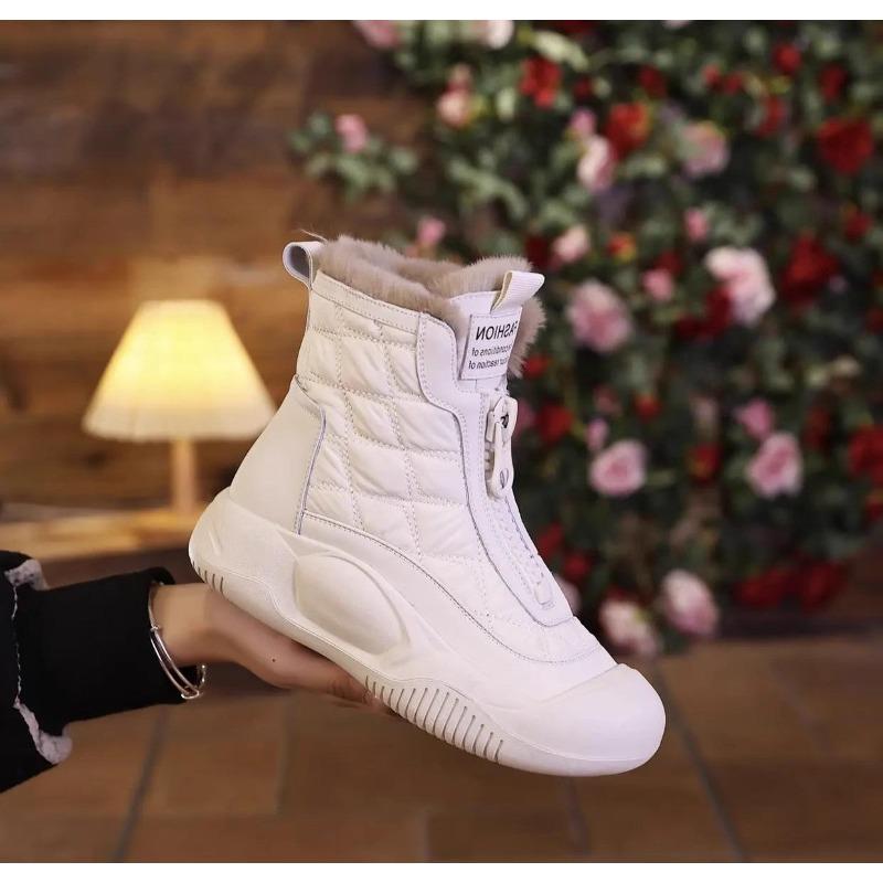 Women Winter Fur Lined Snow Boots Zipper Ankle High Top Non - Slip Warm Outdoor Boots