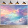 Traumhafter Regenbogen-Wolken-Hintergrund Weicher Pastellhimmel Fotografie-Hintergrund für Geburtstagsfeier Dekoration