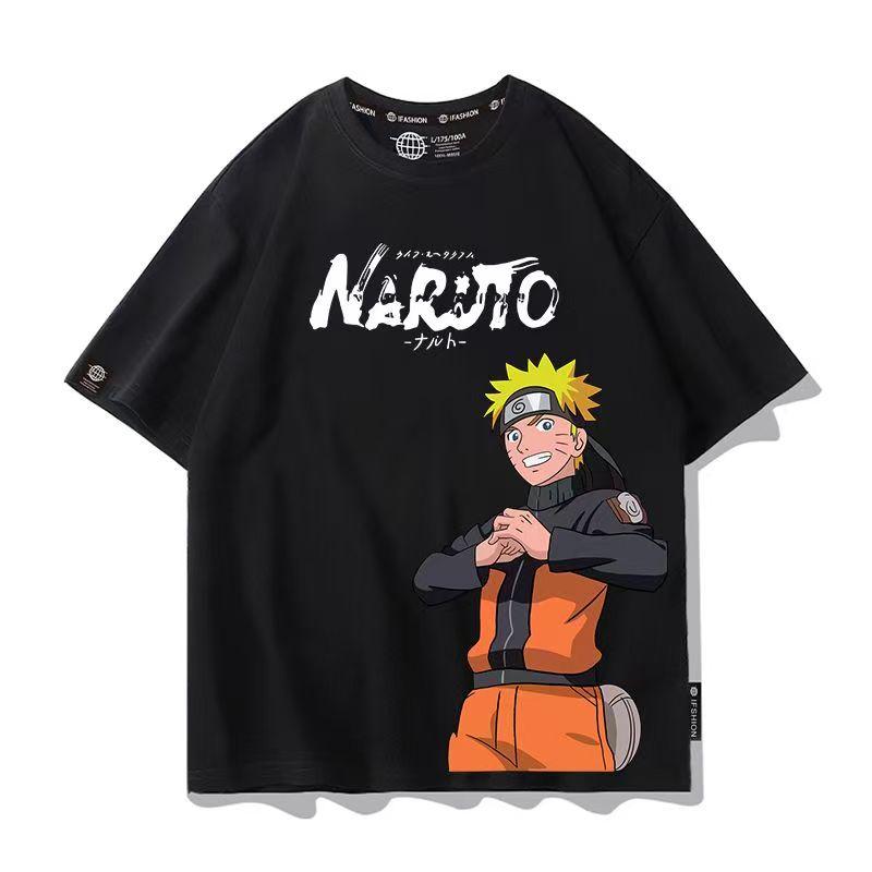 Herren Naruto Anime Grafik-T-Shirt, Sasuke Uchiha & Pain Akatsuki Oversized, Sommer Lockerer Schnitt Lässige Streetwear für Jungen & Mädchen
