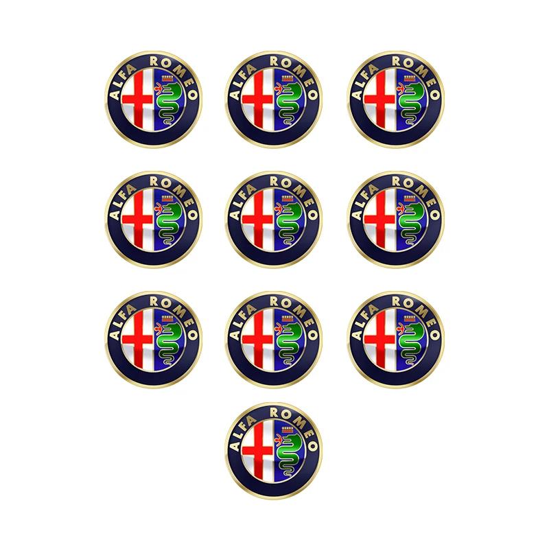 5/10Pcs 14mm For Alfa Romeo Giulia Stelvio MiTo Giulietta Tonale ALFA Car Logo Remote Key Emblem Sticker Decoration Accessories