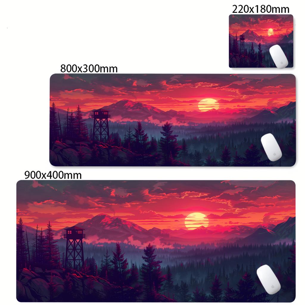 Deep Forest Firewatch Mouse Pad Nonslip Locking Edge DeskMat PC Laptop Accessories Rubber Office Keyboard Large Game XXL Carpet