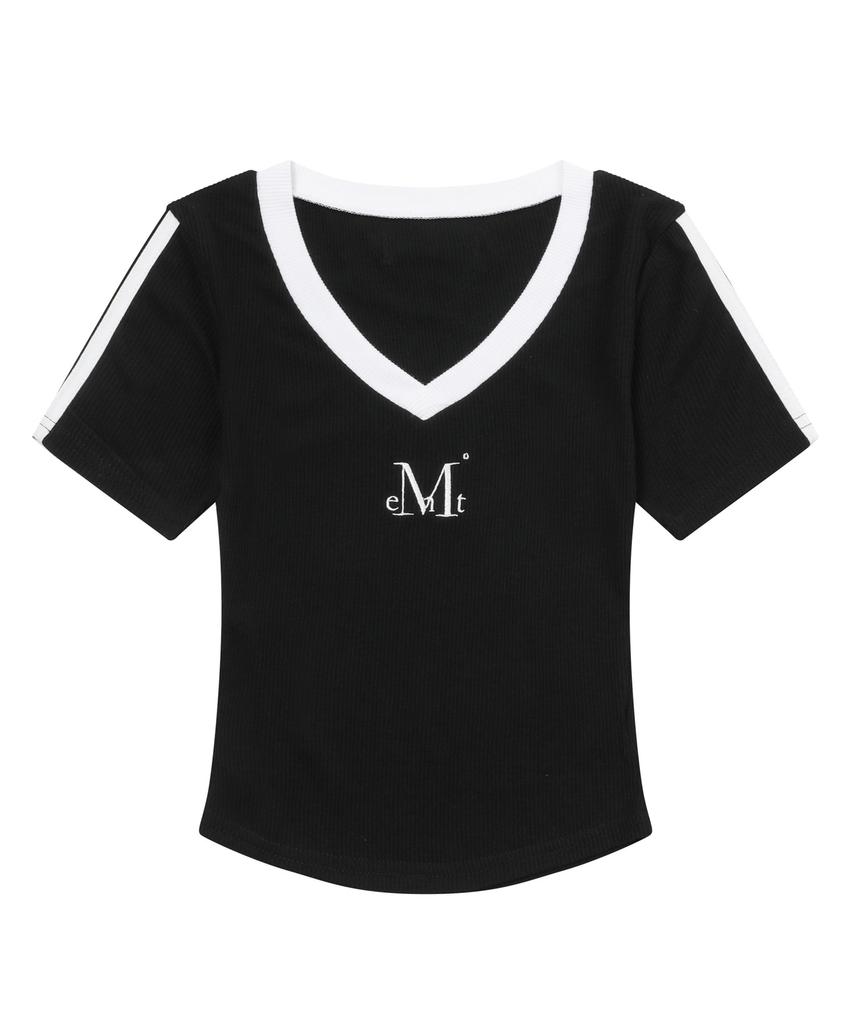 MUCENT Binding Track Line Ribbed Short Sleeve Tee (3 Colors)