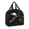 Japanischer Sakura-Zweig Isolierte Lunchtasche für Frauen Tragbar Wasserdicht Blume Floral Kirschblüte Kühltasche Thermische Bento-Box