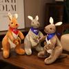 Cute Scarf Kangaroo Plush Toy Kids Toy Liifelike Australian Animal Kangaroo with Baby Plush Toys Funny Gift For Children