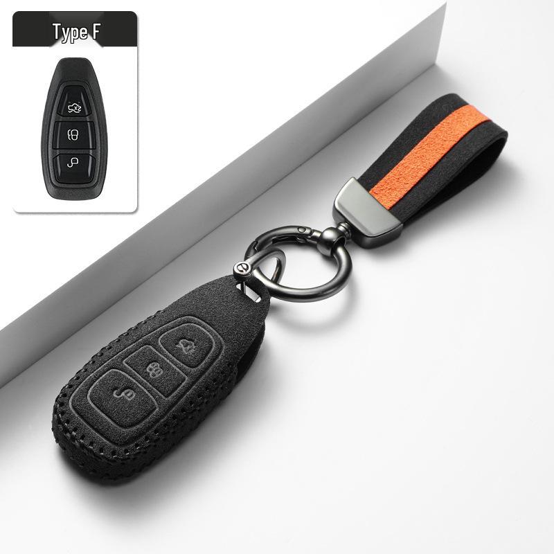 Two-Tone Suede Key Shell for Ford Mondeo, Edge, Explorer, and Focus