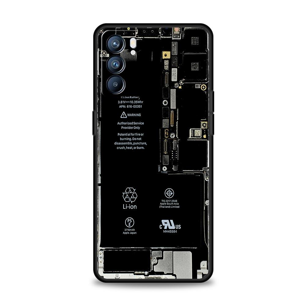 Handyhülle mit Hauptplatinen-Motiv für Oppo Reno 13, 12, 11, 10, 7, F, Find X5, X6, A98, A80, A79, A78, A57, A54, A31, A17 Pro 5G (weiches TPU)
