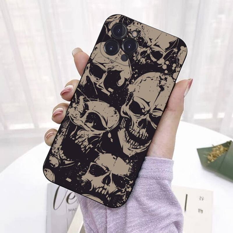 Capa de Celular Caveira de Terror Coque Para Iphone Xiaomi Mi Samsung Galaxy Redmi Note A S 11 12 13 14 15 22 23 24 5G Pro Plus Max Fe Ultra