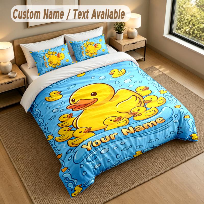 Set Biancheria da Letto 3 Pezzi Tema Viaggio Avventuroso Testo e Nome Personalizzati 1 Lenzuolo 2 Federe Biancheria da Letto per la Casa 1 pezzo