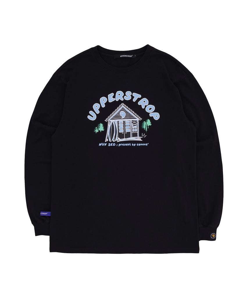 UPPERSTROP [Up9037] Camping Graphic T-Shirt Black