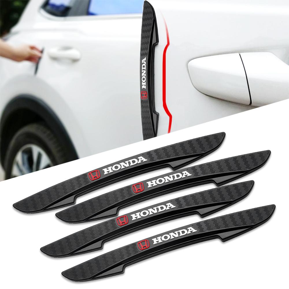 4Pcs Car Door Anti-collision Strips Bumper Protector Sticker For Honda Hrv Jazz City Fit Accord Odyssey Civic Mugen Power Typer