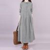 Literary Loose Plus-size Women's Long Thin Plaid Dress
