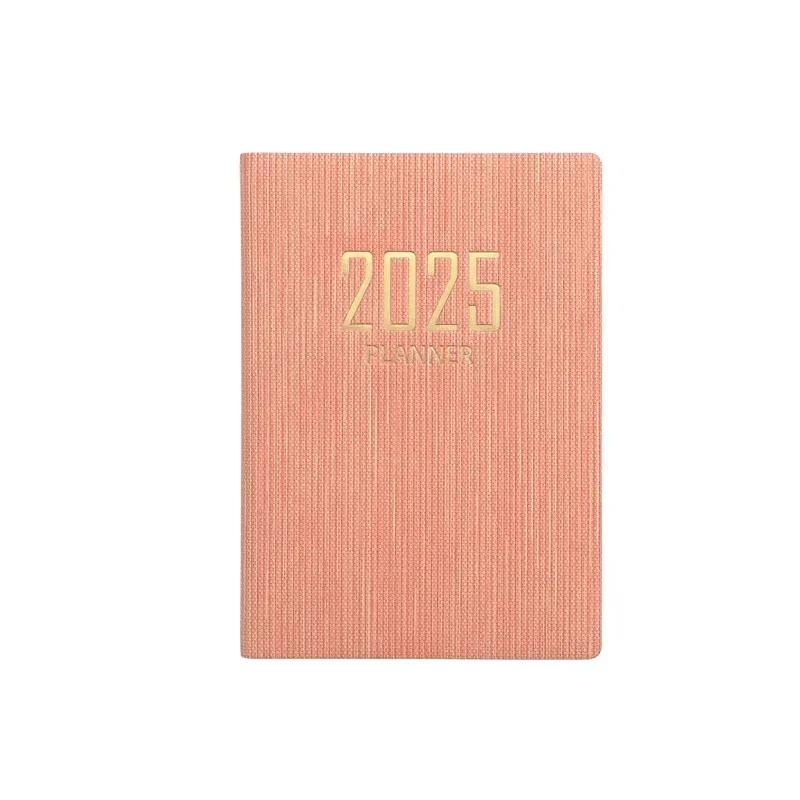 1Pc 2025 Simple Planner Notebook Business Meeting Agenda Book Multi-functional Inside Page Portable Pocket Journal Diary Notepad