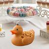 Dessert Duck Figurine Cartoon Duck Statue Vinyl Animal Sculpture Home Office Desktop Bookshelf Decoration Ornament