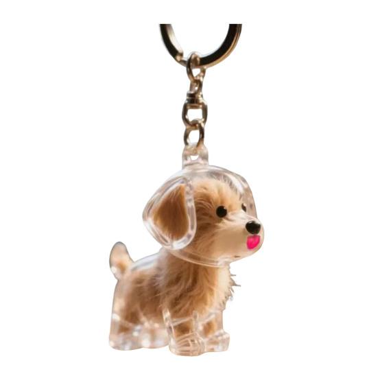 Pet Hair Collector Keychain Transparent Souvenir Capsule Waterproof Design Dog Hair Memorial Keychain