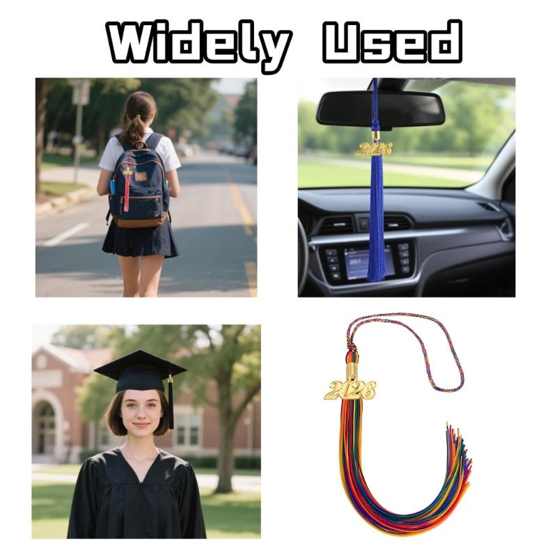 Rainbow 2026 Graduation Tassels Ornament With Year Charm For Academic Gowns Caps Bachelor Robe Graduation Ceremonies