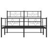 Metal Bed Frame with Headboard and Footboard Black 120x200 Cm