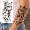 1 Sheet Chic 3D Spider Lion Fox Flowers Temporary Tattoos For Women Adults Waterproof Long Lasting Realistic Fake Tattoo Sticker