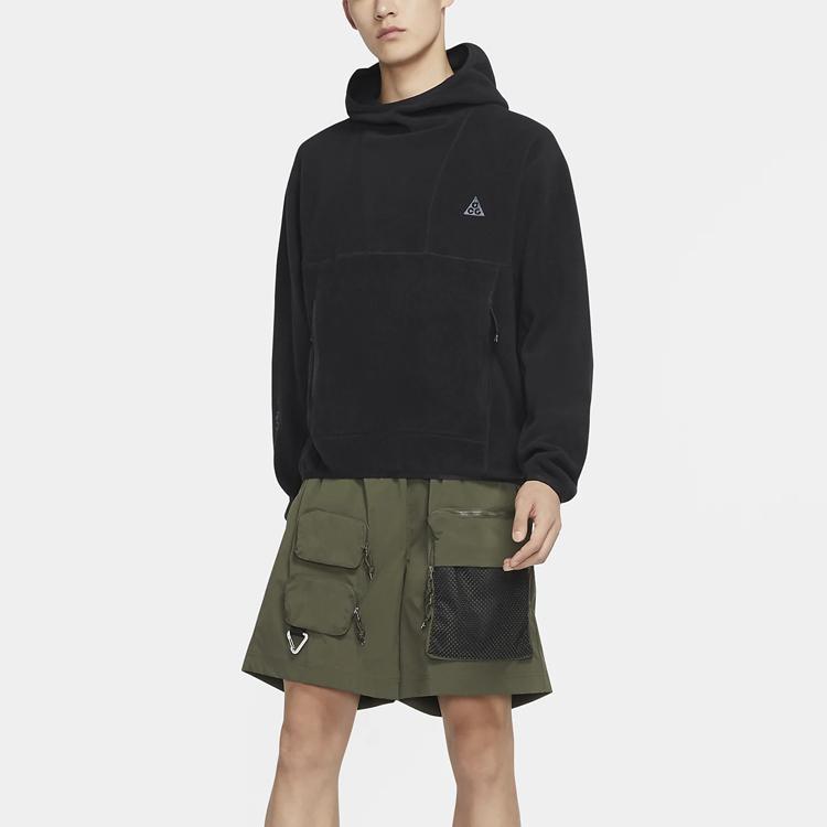 Nike ACG Wolf Tree Polartec Hooded Pullover Sweatshirt Men Tops Black CV0643-010