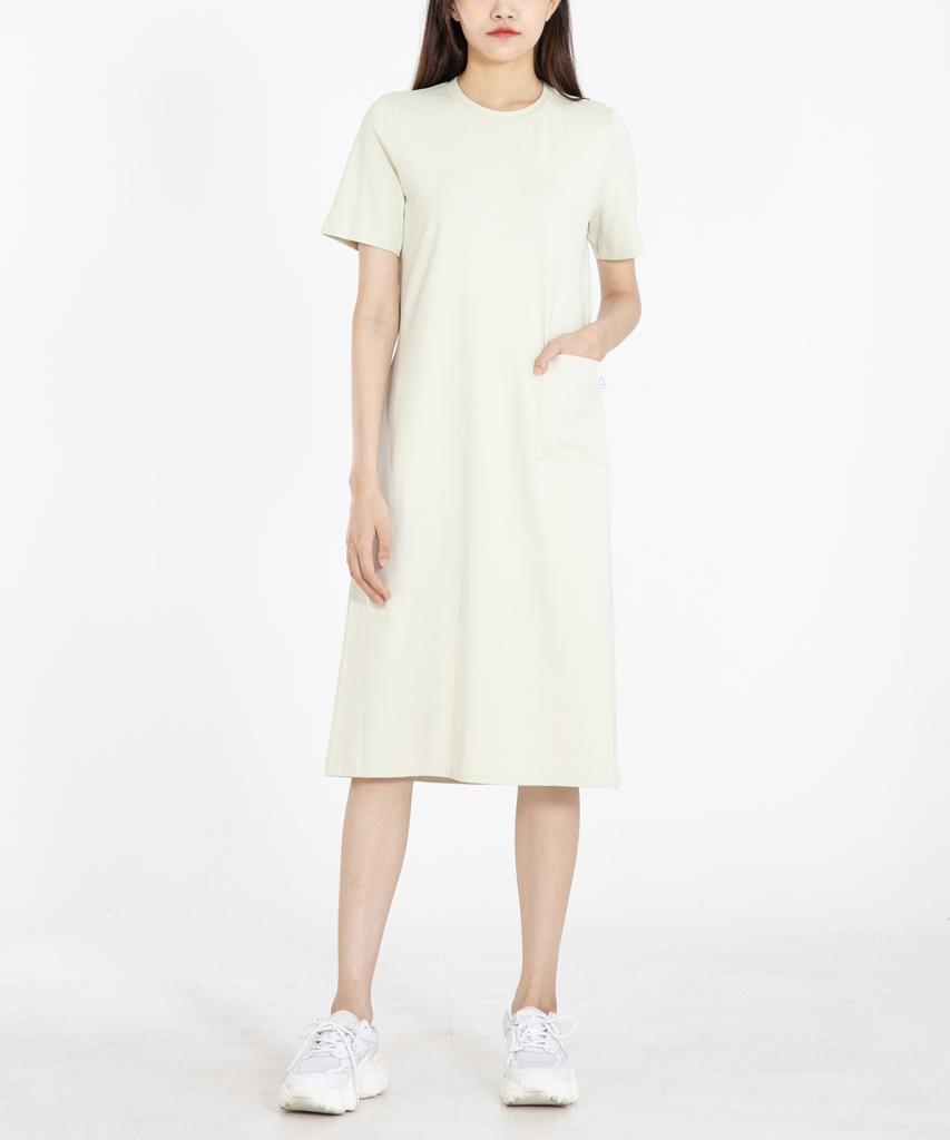 Row To Row Wrd023 Fine Cotton Pocket Dress (Pig Green)