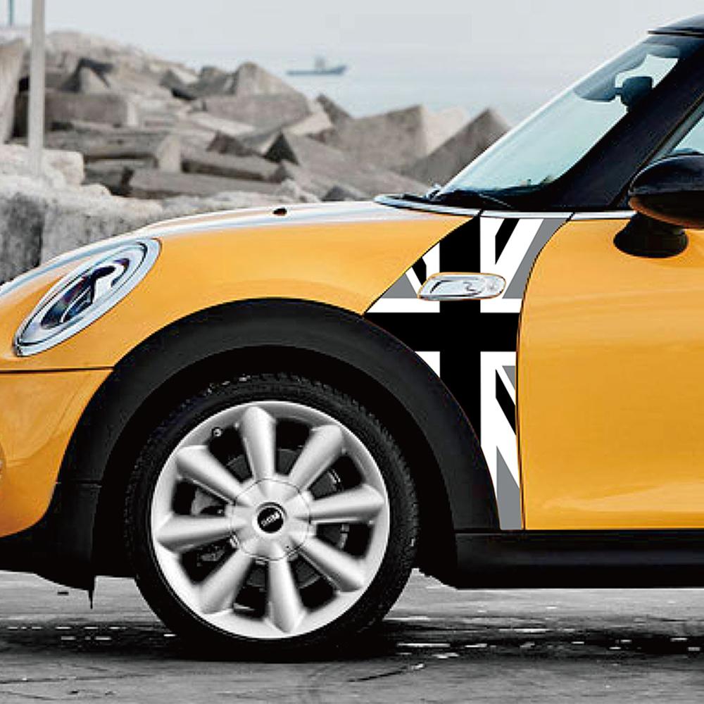 2Pcs Union Jack Styling Car Fender Plate Sticker Decal Scuttles Trim Decoration For Mini Cooper F55 F56 Auto Tuning