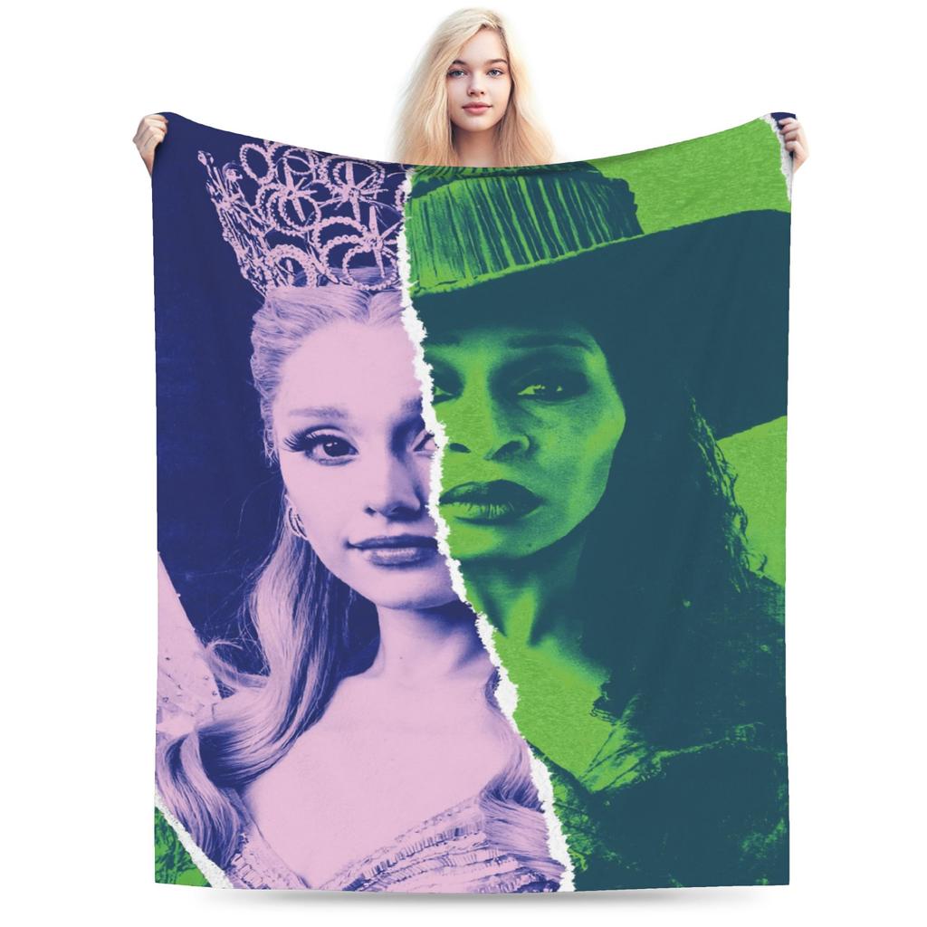 W-Wicked 2 Muzikale Film Glinda Elphaba Deken Zacht Nieuwigheid Pluche Plaid Deken Voor Jongen Meisje Bank Stoel Cover