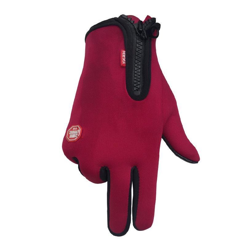 Waterproof Touch Screen Cycling Gloves with Velvet Lining for Men and Women, Cold-Proof and Non-Slip