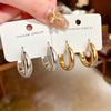 Korean Exquisite Hoop Earrings: Stylish, Light Luxury with High-End Feel, Versatile Niche Design for Commuting and Unique Personality.