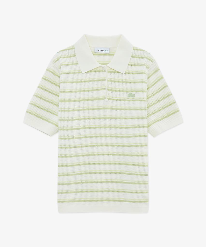 LACOSTE Women'S Striped Sweater Polo Shirt Pf710E-56G Uyb