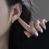 S925 Sterling Silver Water Drop Ear Studs Women's Small and Versatile Earrings Glossy High Texture Ear Hook Jewelry