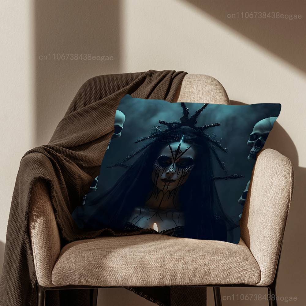 Gothic Satan Witch  Throw Pillow Case For 45*45cm,55*55cm,30*30cm For Home Bedroom Decoration And Protector