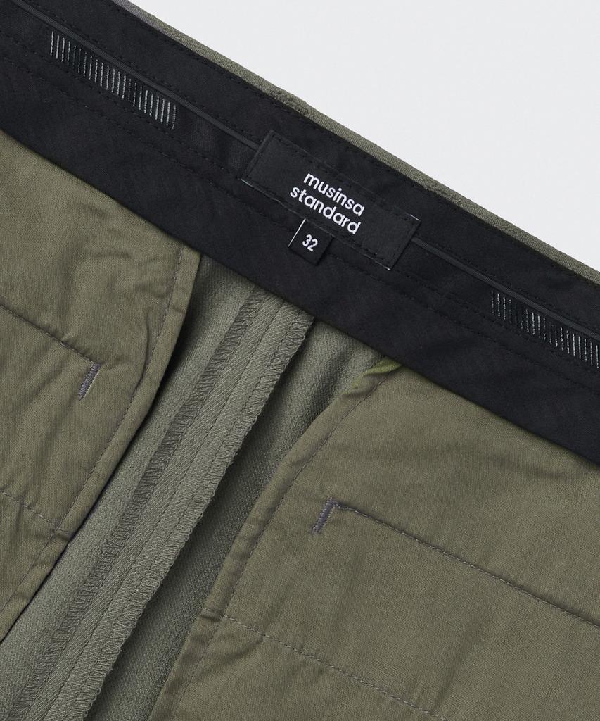 Musinsa Standard Cool Touch To Tuck Wide Hidden Elastic Waist Slacks [Khaki Gray]