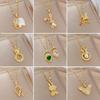 Titanium Steel Micro-Inlaid Luxury Necklace: Elegant Full Diamond Gold Design for Women