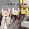 4Pcs Self-Adhesive Towel Hooks Cartoon Shape Slipper Rack Hanger Punching Free Small Item Hanging Hook
