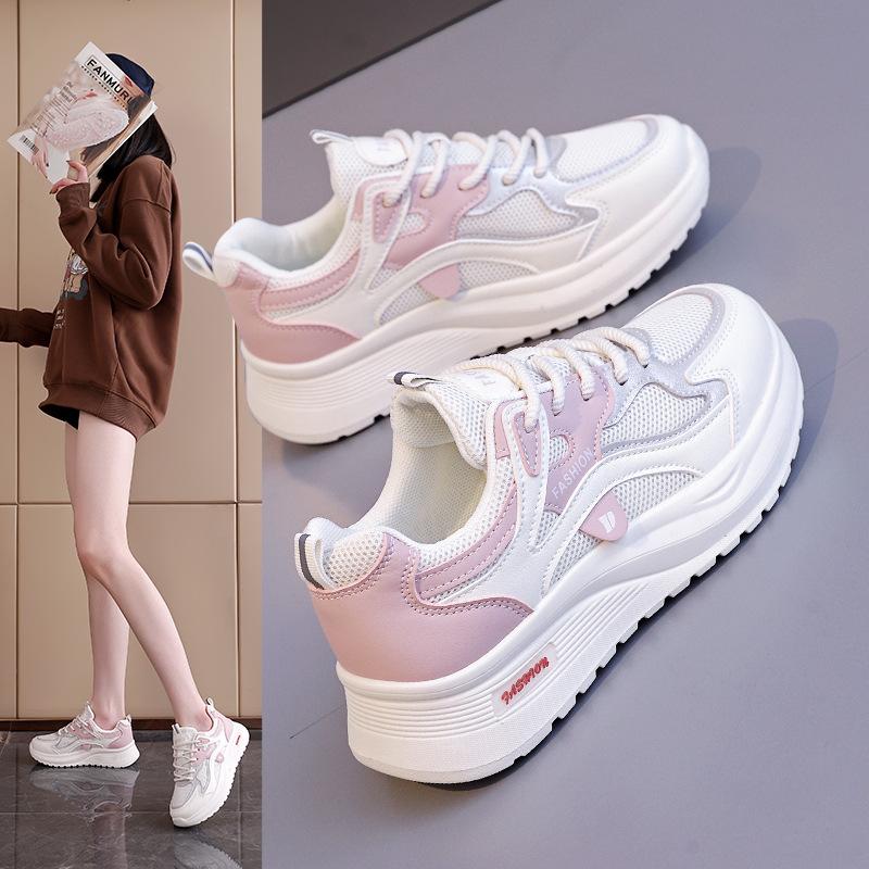 Mesh Breathable Lightweight Soft Sole Women Running Sports Casual White Sneakers