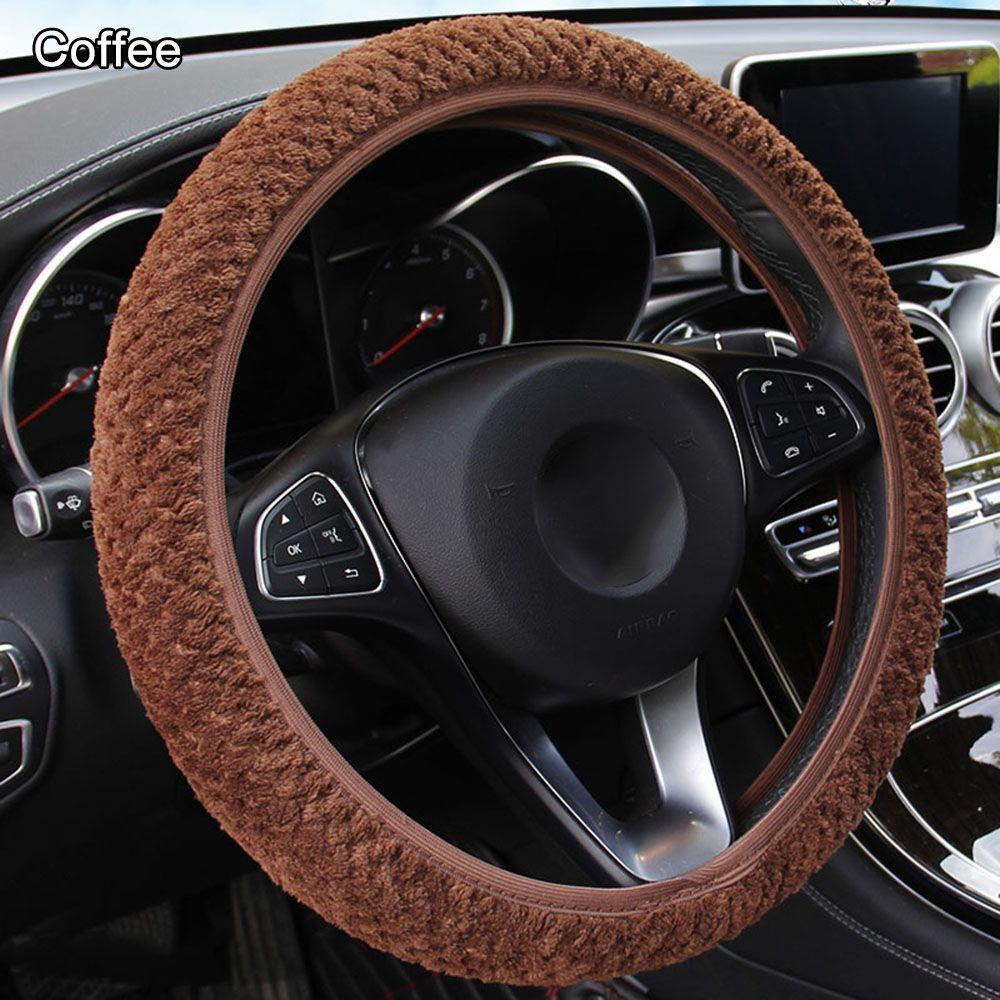 Car-styling Anti-Slip Protection Pearl Velvet Soft Warm Plush Car Steering Wheel Cover