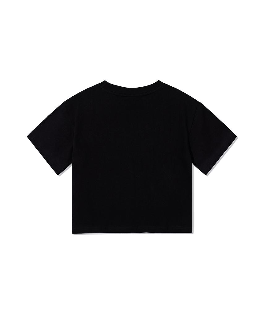 Bajal Va 3D Logo Crop Short Sleeve T-Shirt Black