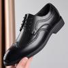 Fashion Men's Classic Retro Brogue Shoes Mens Lace-Up Business Leather Shoes Dress Office Flats Men Wedding Party Oxfords 2025