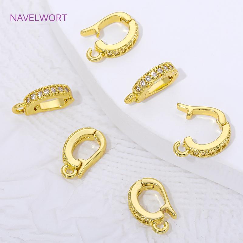 18K Gold Plated Brass Hinged Necklace Enhancer,Bail Pendant Holder For Jewelry,Bails For Pendants,DIY Necklace Making Findings