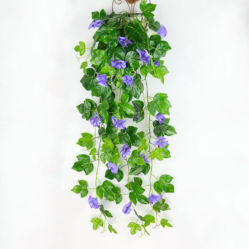 Charming Lifelike Silk Morning Glory Vine Perfect For Year-round Home Wall Decoration